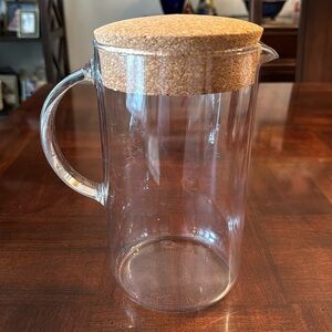 IKEA 365+ Glass Pitcher with Cork Lid 51 Ounces  Hot Cold Drinks